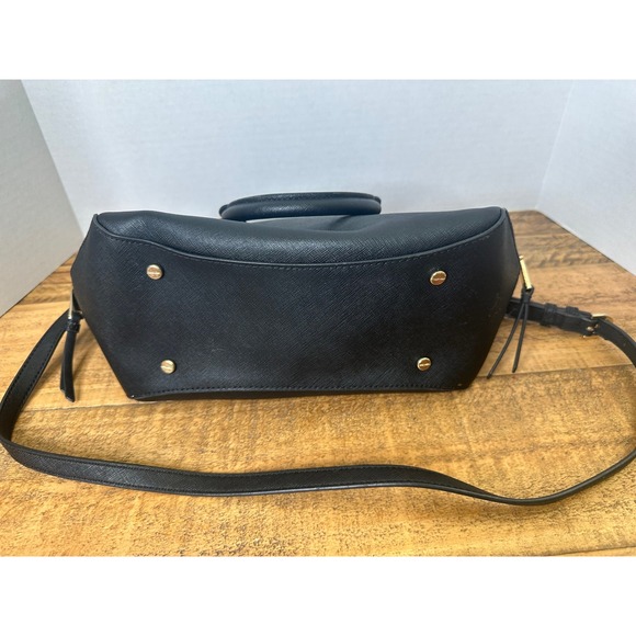 Calvin Klein Black Satchel Crossbody Bag Gold Tone Hardware - Picture 13 of 16